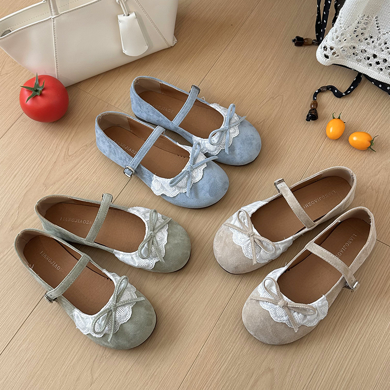 Women's French Retro Lace Mary Jane Flats - Elegant Spring & Summer Walking Shoes