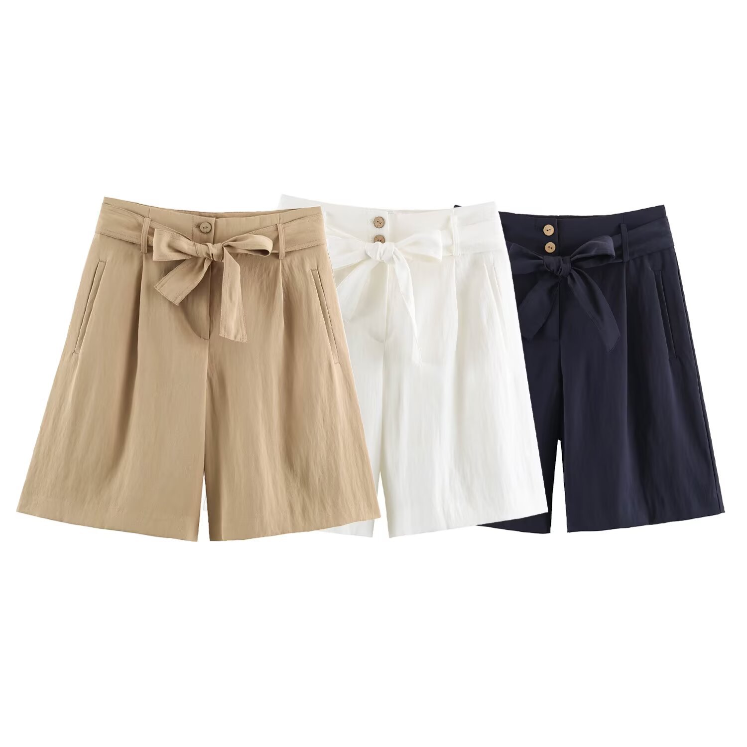 Chic Bow-Knot High-Waisted Cropped Pants | Summer Relaxed Fit Trousers