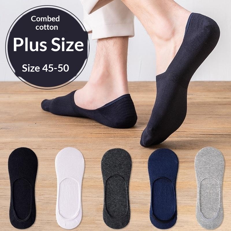 Premium No-Show Cotton Socks (5-Pack) – Non-Slip, Ultra-Invisible Low-Cut Socks