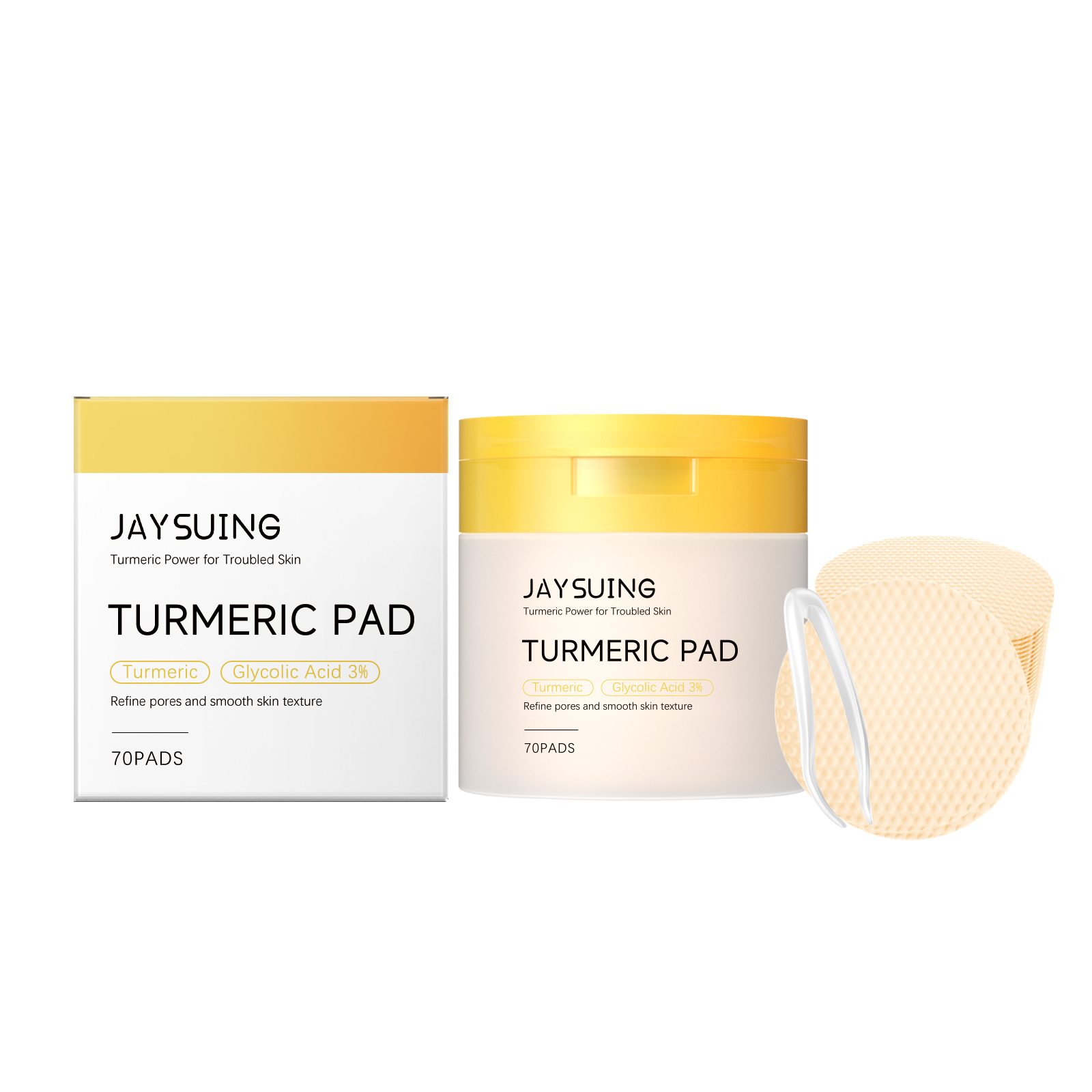 Viareline Kojic Acid & Turmeric Brightening Pads | Hydrating & Exfoliating Daily Facial Treatment for Glowing Skin