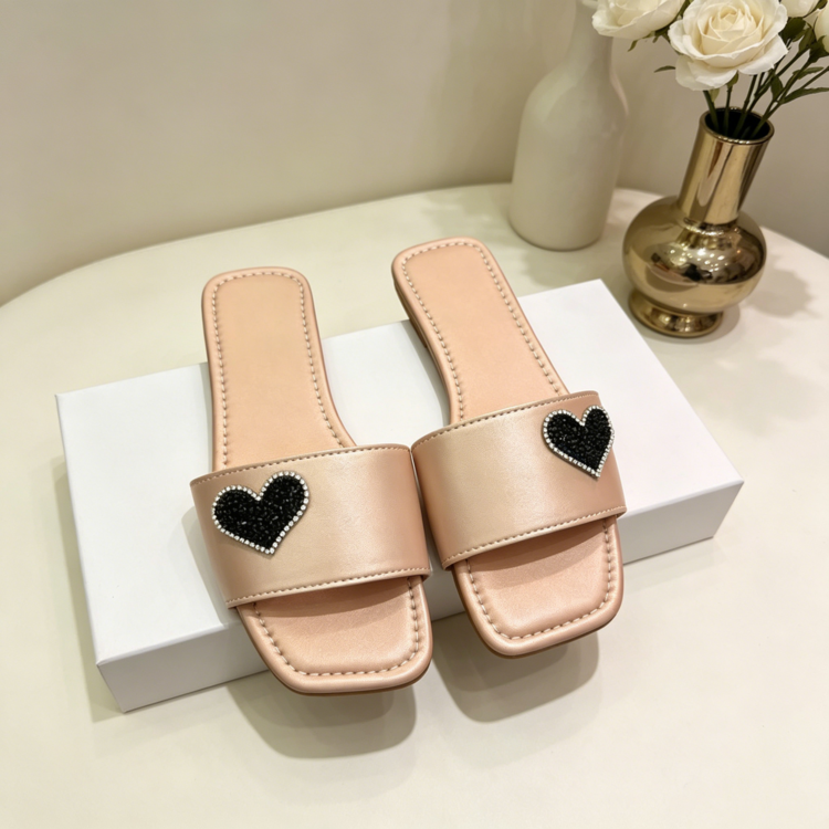 Women's One-Strap Flat Slide Sandals - Comfortable Soft Sole Beach Slippers