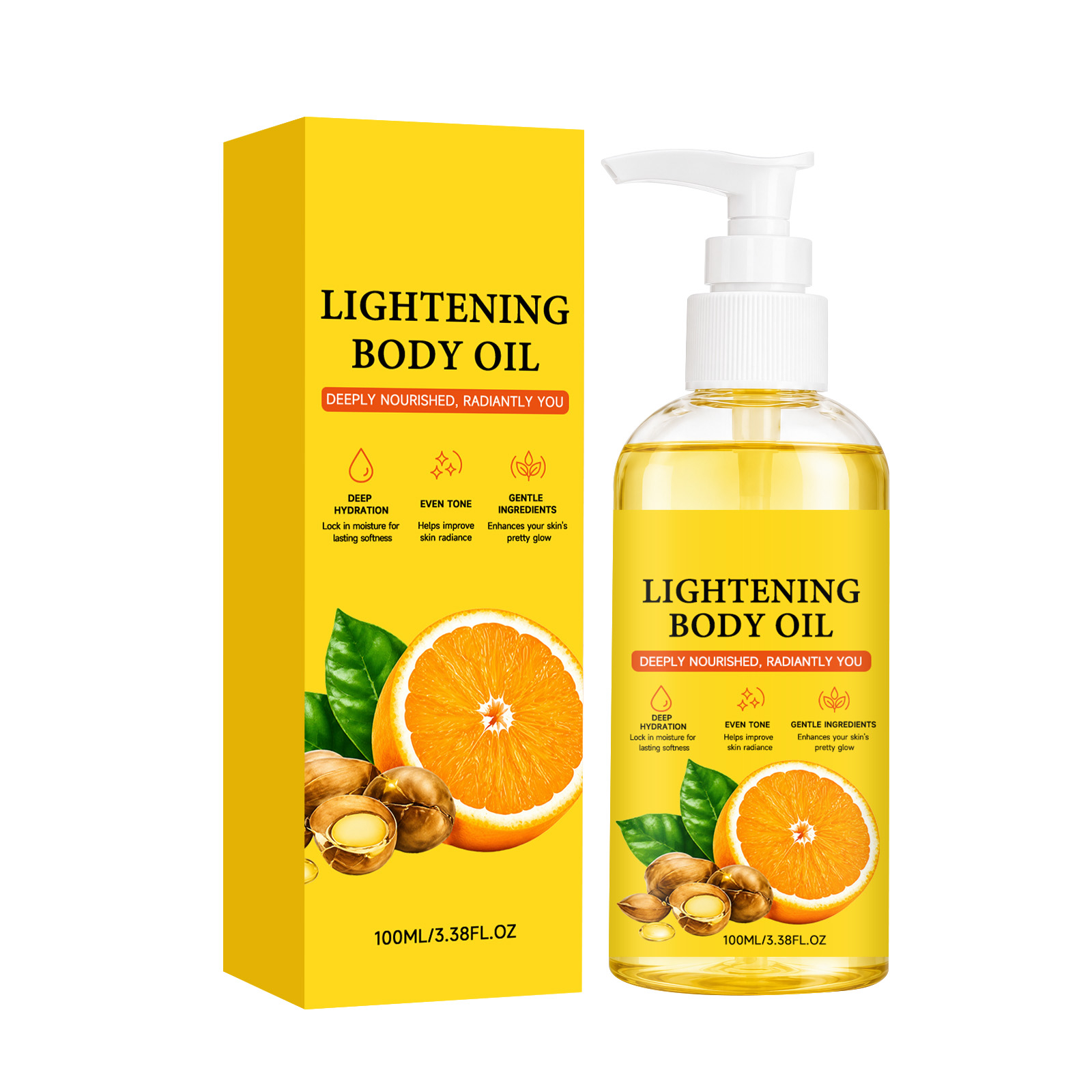 Radiant Glow Lightening Body Oil - Brightening & Hydrating Skin Elixir