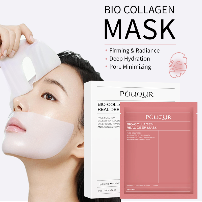 Premium Bio-Collagen Hydrating Face Mask (4-Pack) - Deep Firming & Anti-Aging Sheet Masks
