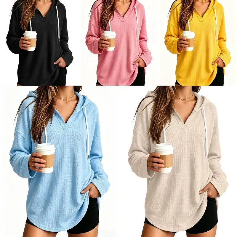 Women's Cozy Loose-Fit Sports Pullover Hoodie - Casual Fall/Winter Sweatshirt