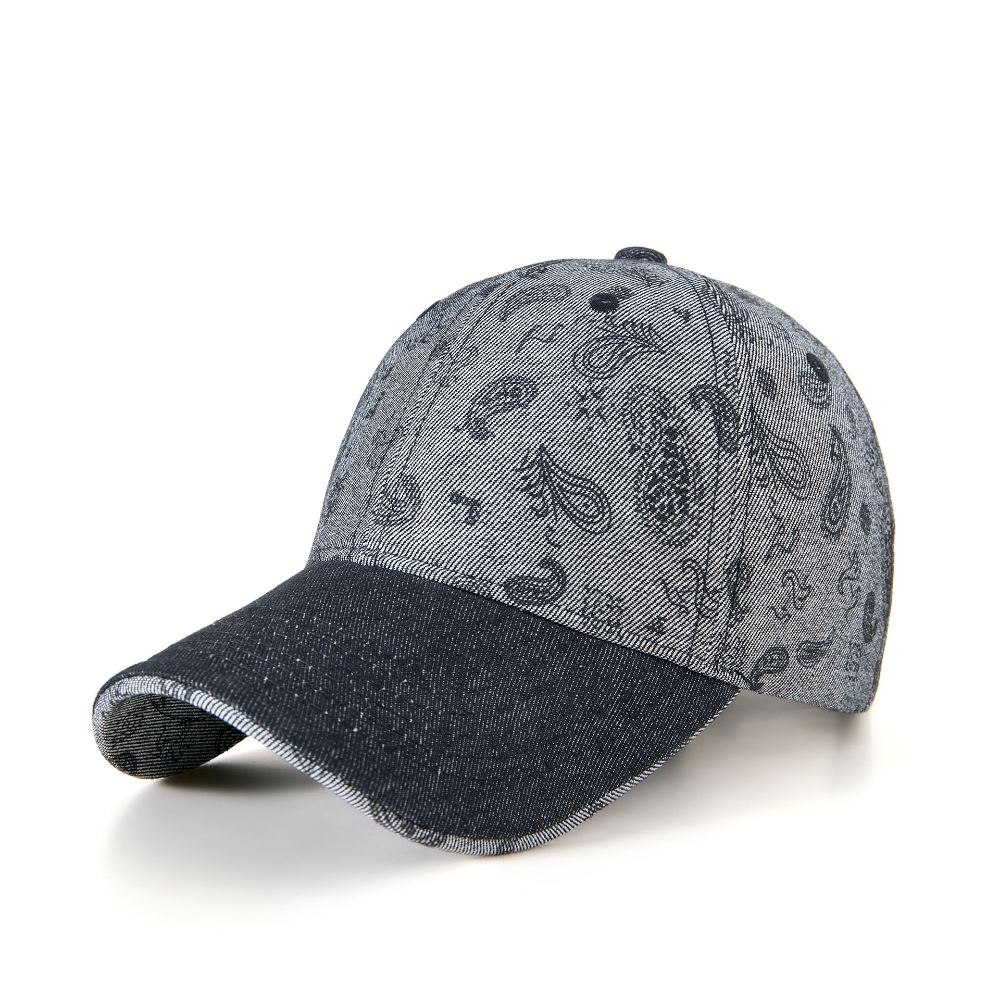 Vintage Distressed Paisley Patchwork Baseball Cap - Retro Cashew Flower Adjustable Outdoor Hat