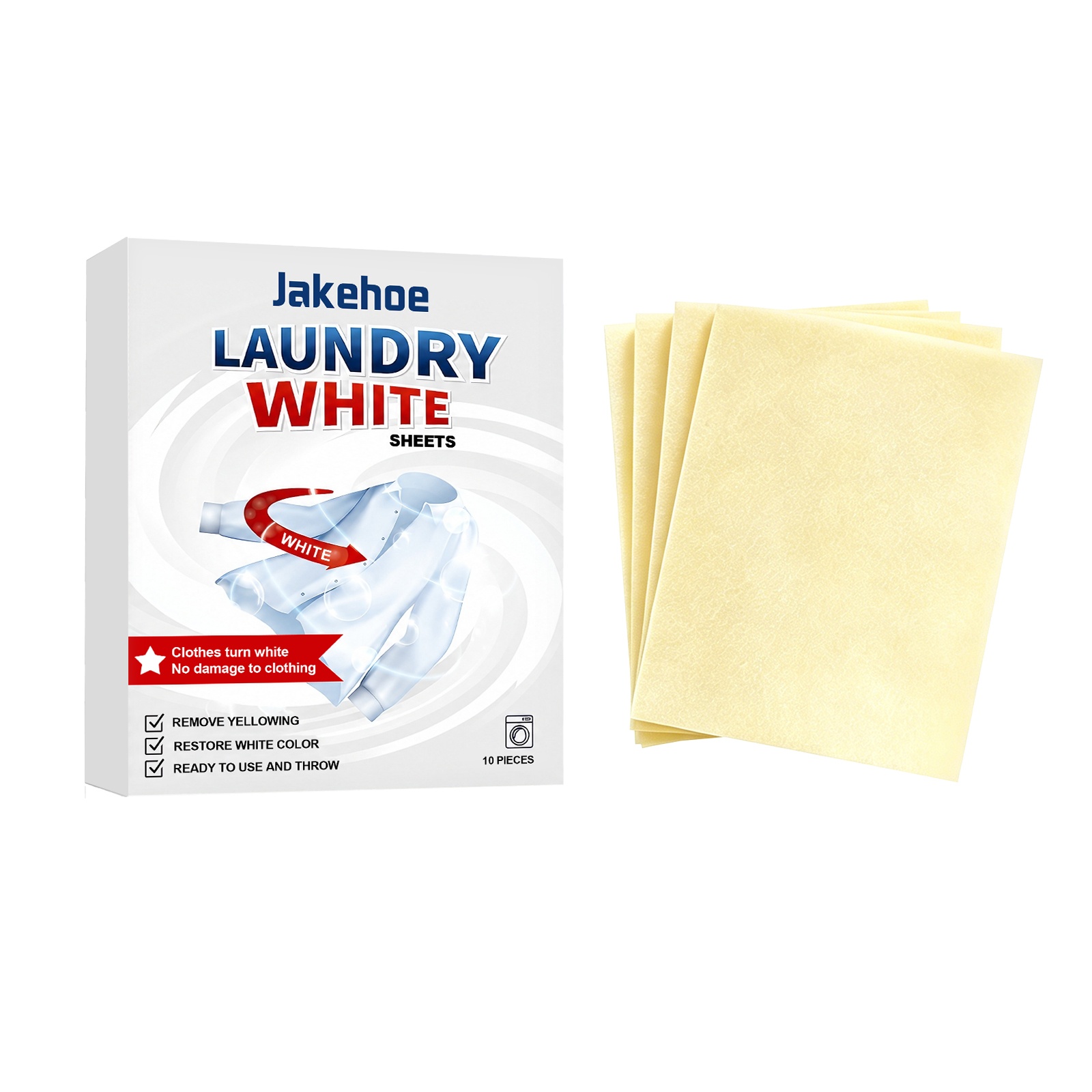 Premium Laundry Whitening Sheets (10-Pack) – Advanced Brightening Tablets for Brilliant White Clothes