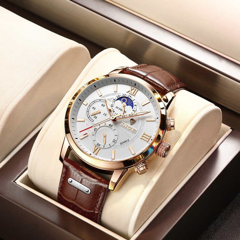 Premium Men's Chronograph Quartz Watch – Waterproof, Luminous Business Wristwatch