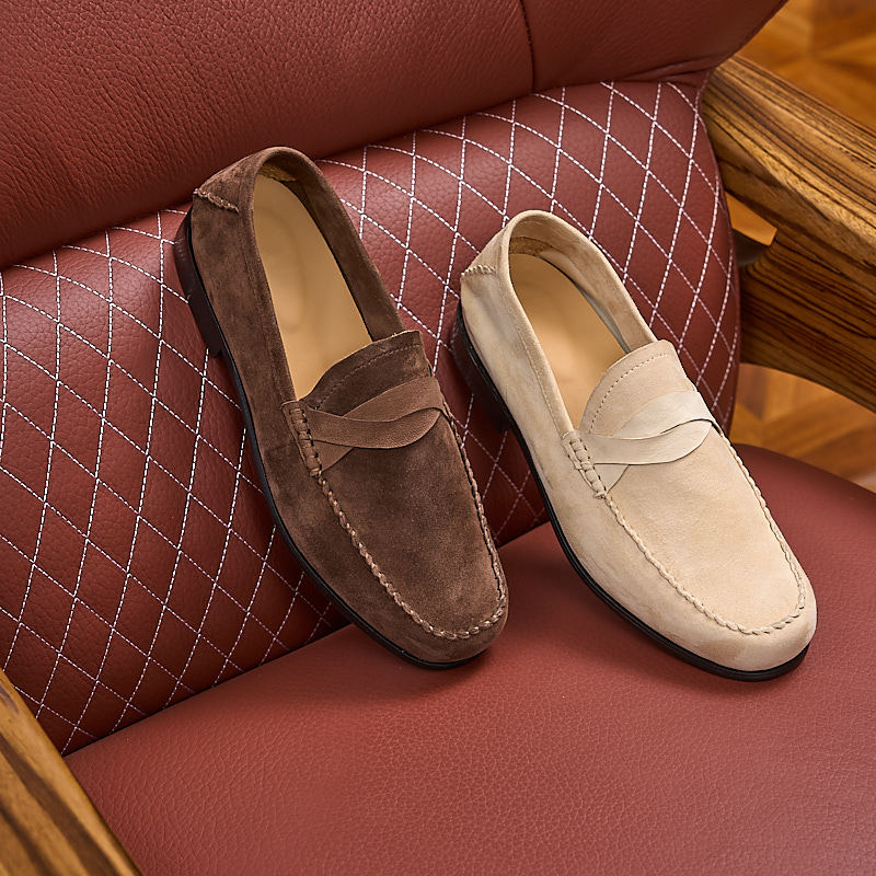 Men's Old Money Premium Leather Loafers – Casual Slip-On Breathable Shoes