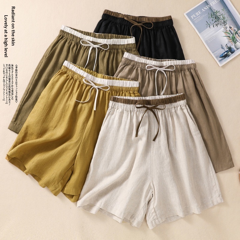 Effortless Wide-Leg Casual Shorts | Comfortable Elastic Waist with Lace-Up Detail