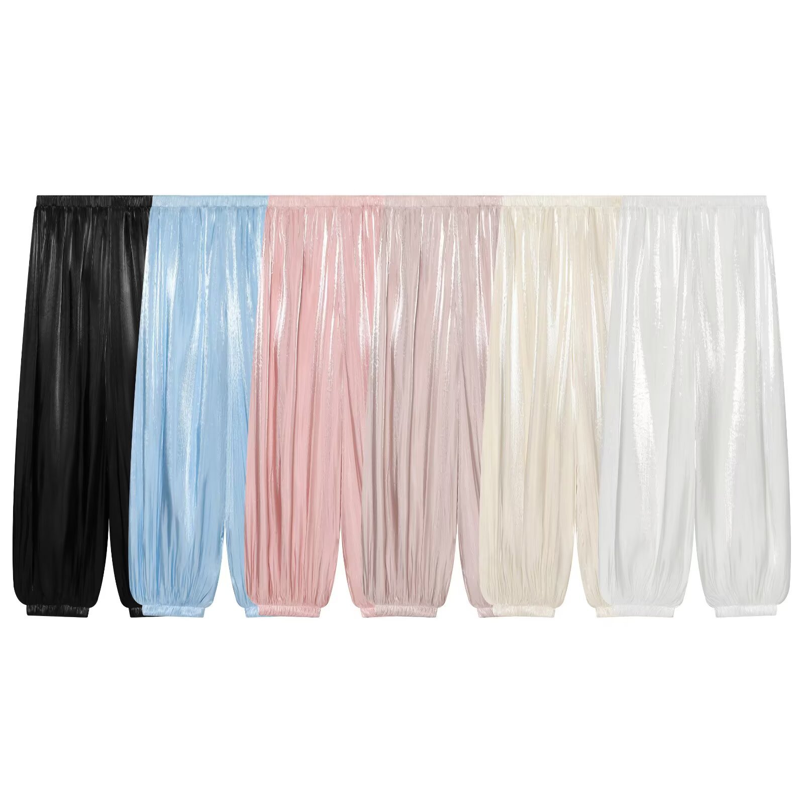 Women's High-Waisted Harem Pants - Relaxed Fit Lantern Trousers with Elegant Draping