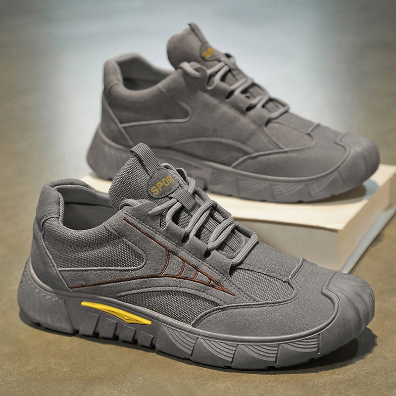 Men's Lightweight Safety Shoes - Trendy Low-Top Work Sneakers & Casual Skate Shoes