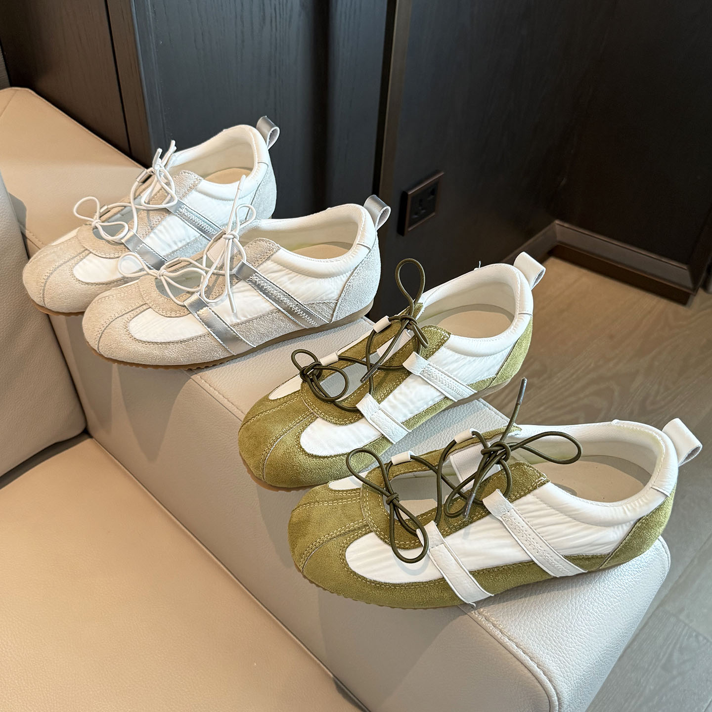 Women's Y2K Retro Color Block Cross Strap Sneakers | Lightweight Suede Patchwork Walking Shoes