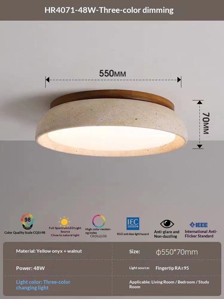Huangdong Stone Japanese Wabi-SabiStyle Lighting For Living And Dining Rooms, Modern