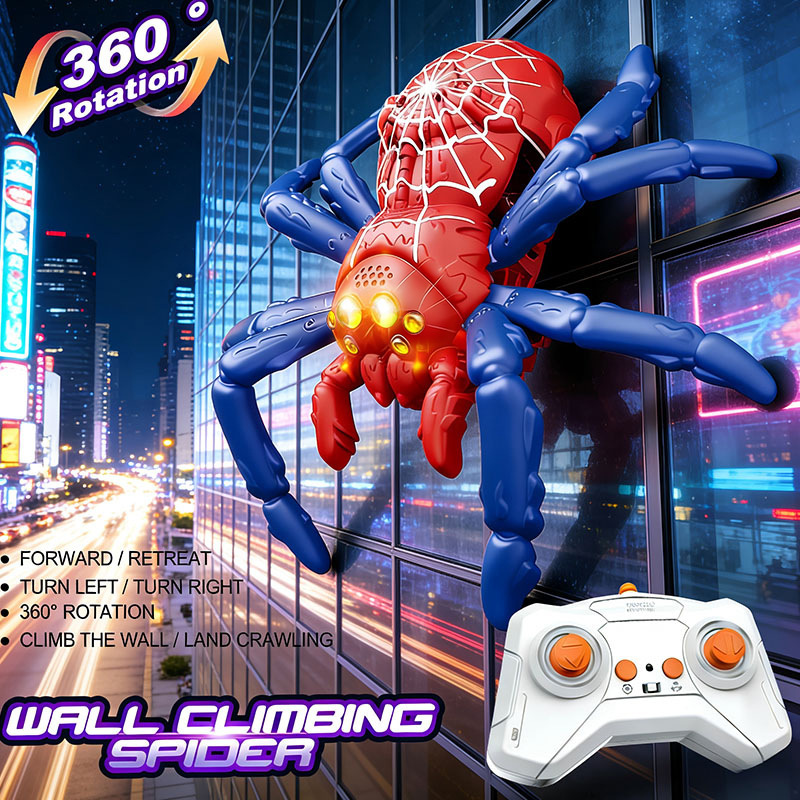 Gravity-Defying Wall-Climbing RC Spider & Lizard Toy – Interactive Remote Control Toy with LED Lights