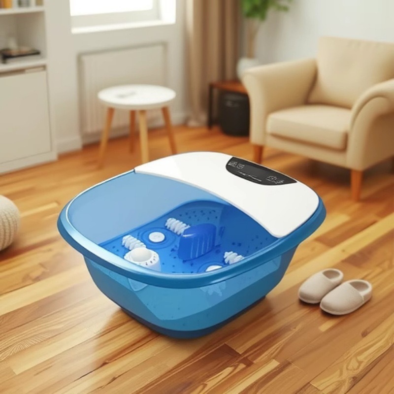 Deluxe Smart Heated Foot Spa Bath Massager - Thermostatic Foot Tub with Bubble & Roller Massage