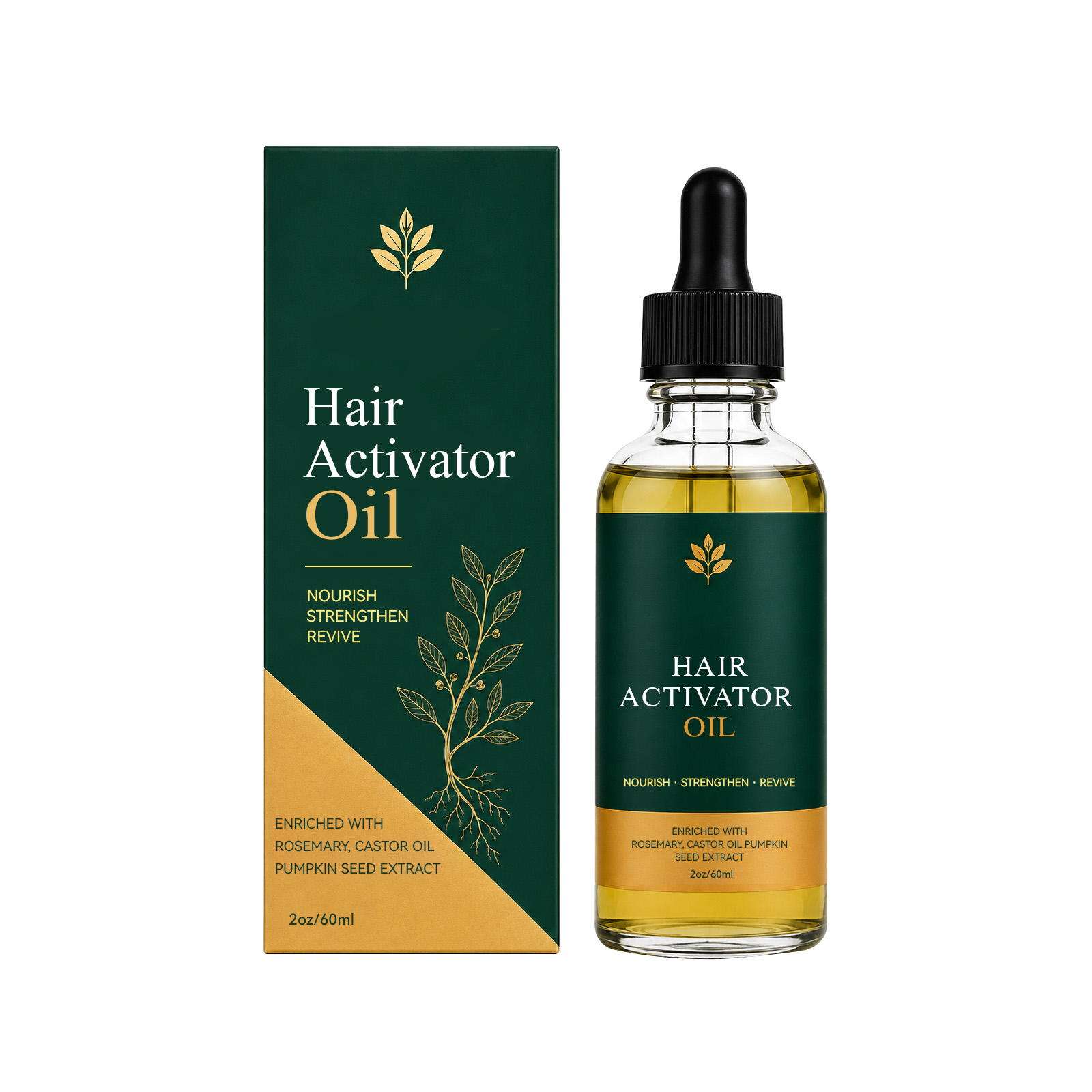 Premium Hair Rejuvenation Oil | Nourishing Rosemary & Castor Oil Formula for Growth and Strength