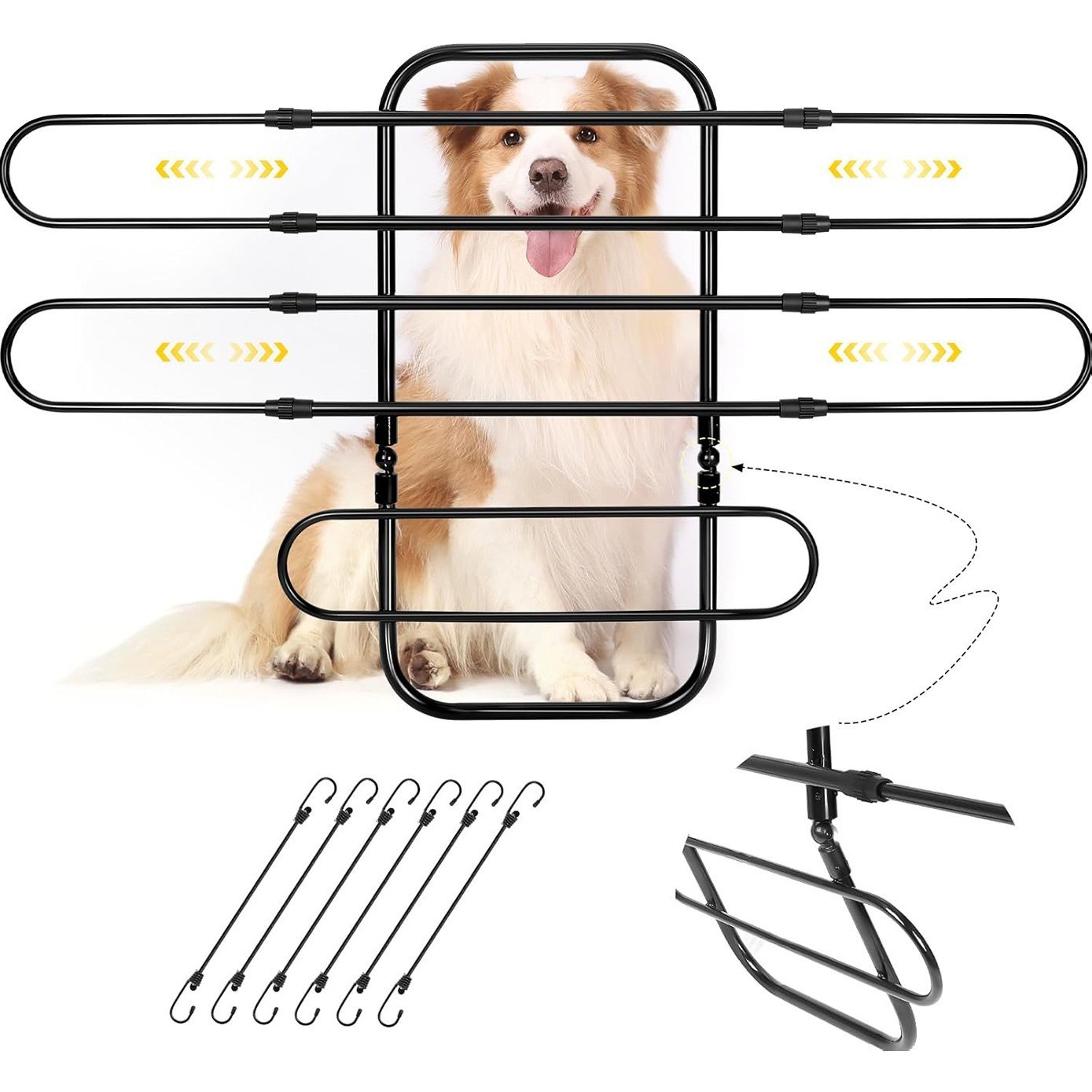 Dog Car Barrier,Easy To Assemble And Install Dog Car Barriers Fits Well In Various Vehicles Adjustable With Seat Movements Recycled Materials