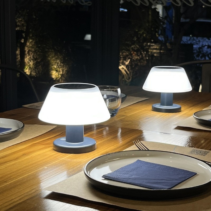 Waterproof Solar Outdoor Table Lamp - Elegant USB Rechargeable Atmosphere LED Night Light for Bars, Gardens & Patios
