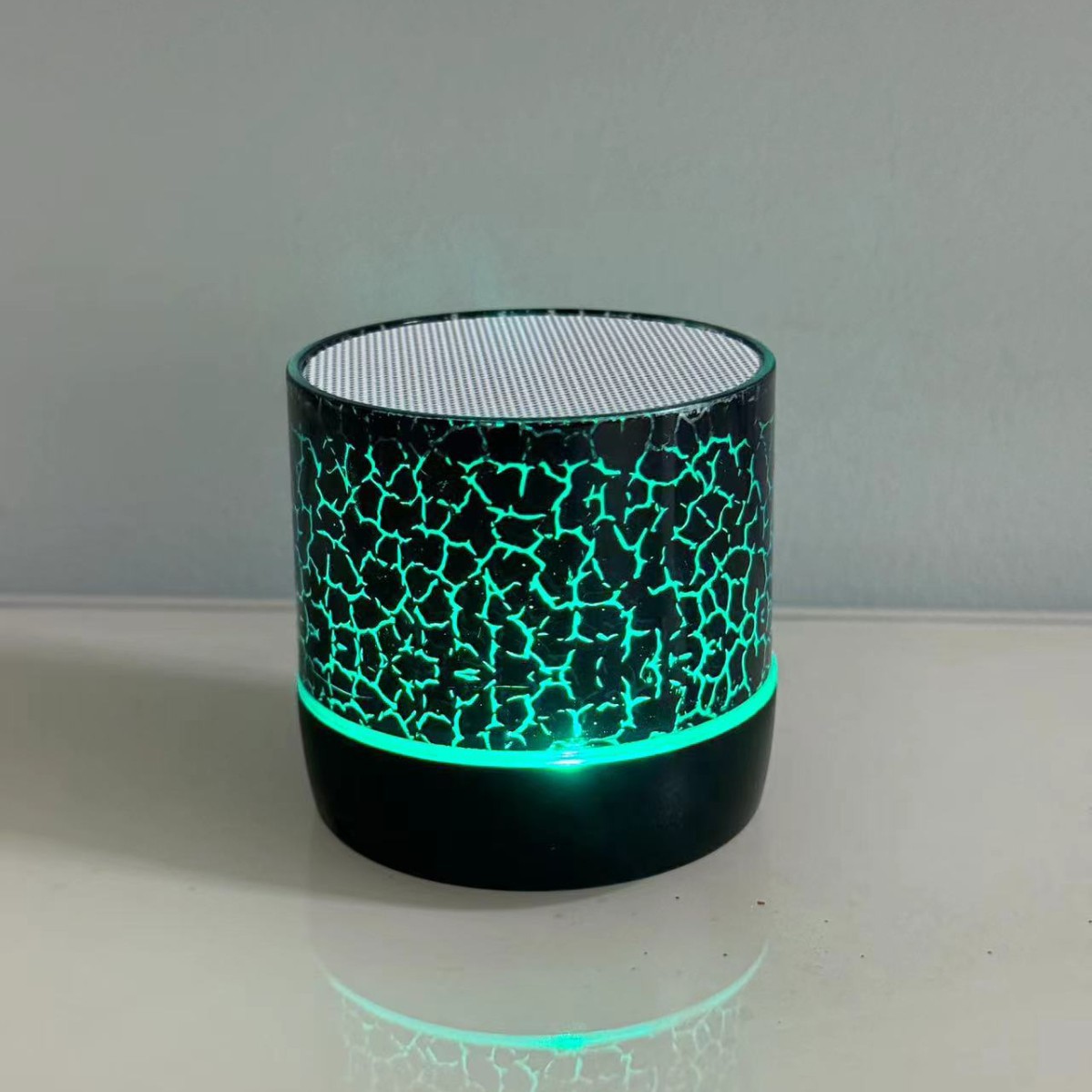 Mini Portable Crackle LED Bluetooth Speaker - Wireless Subwoofer with Color-Changing Lights & TF Card Support