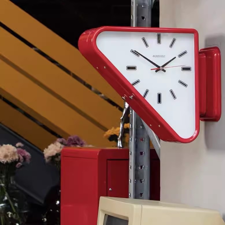Triangular Wall-mounted Pendulum Clock Double-sided Clock