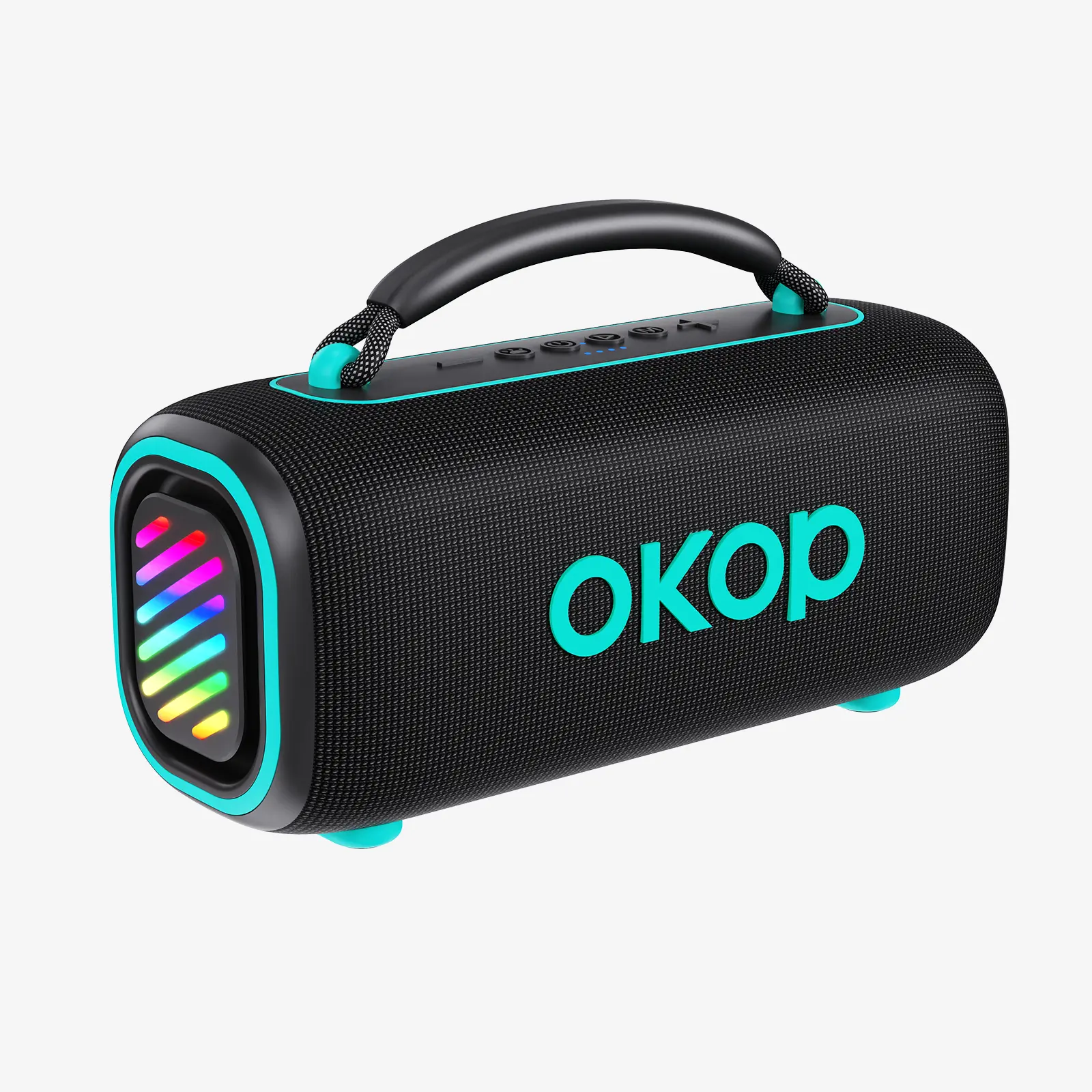 KP-874 Heavy-Duty Portable Wireless Bluetooth Speaker – 50W Powerful Stereo Sound with RGB Lighting, Dual Bass Radiators & Built-in Handle