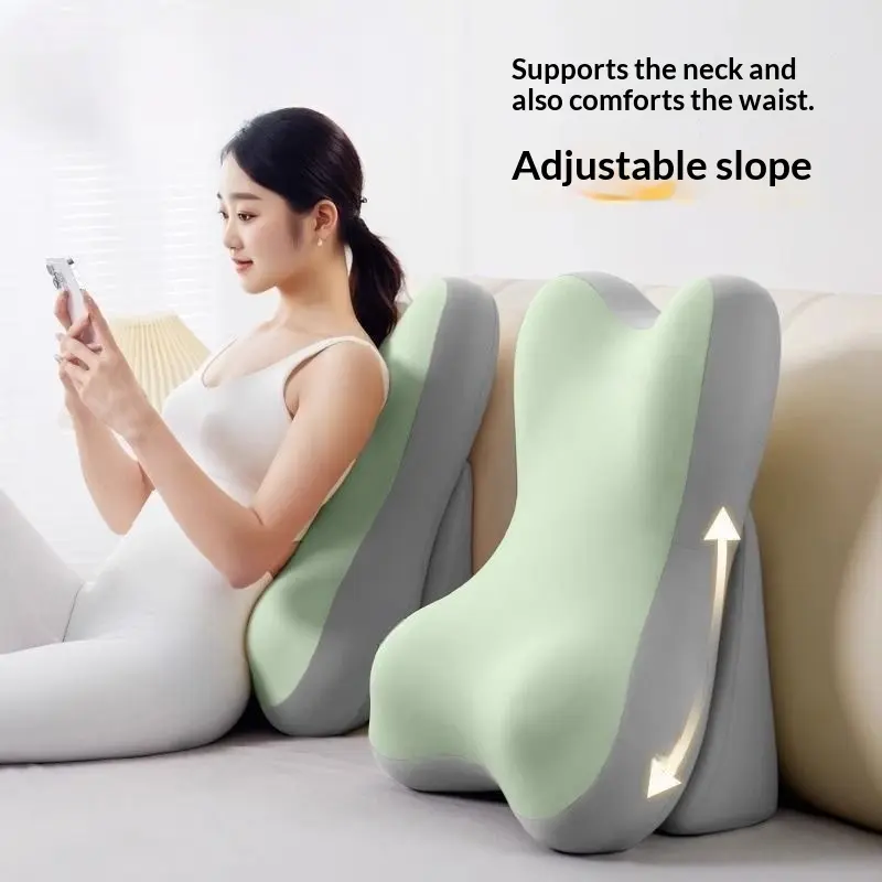 Multifunctional Ergonomic Memory Foam Pillow - Neck & Lumbar Support for Office, Home & Travel