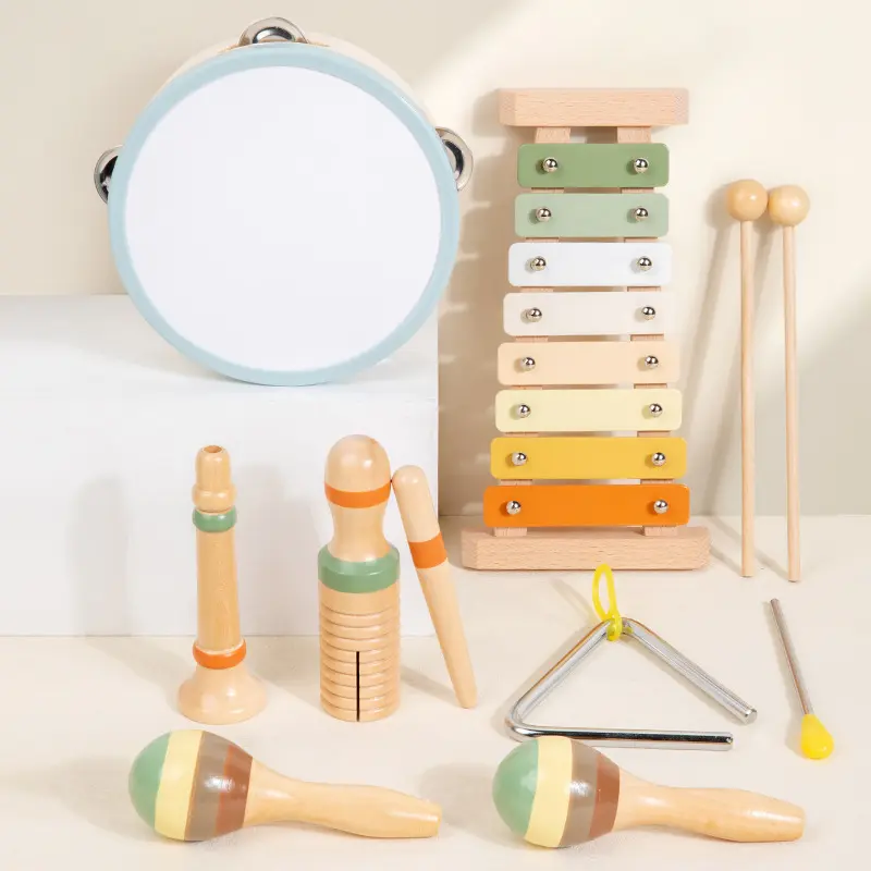 Wooden Educational Musical Instrument Set for Toddlers - Montessori Percussion Toy Kit for Early Learning