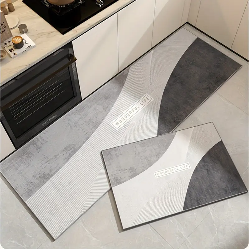 Modern Minimalist Geometric Kitchen Floor Mat – Non-Slip Decorative Runner Rug (60 x 160 cm)