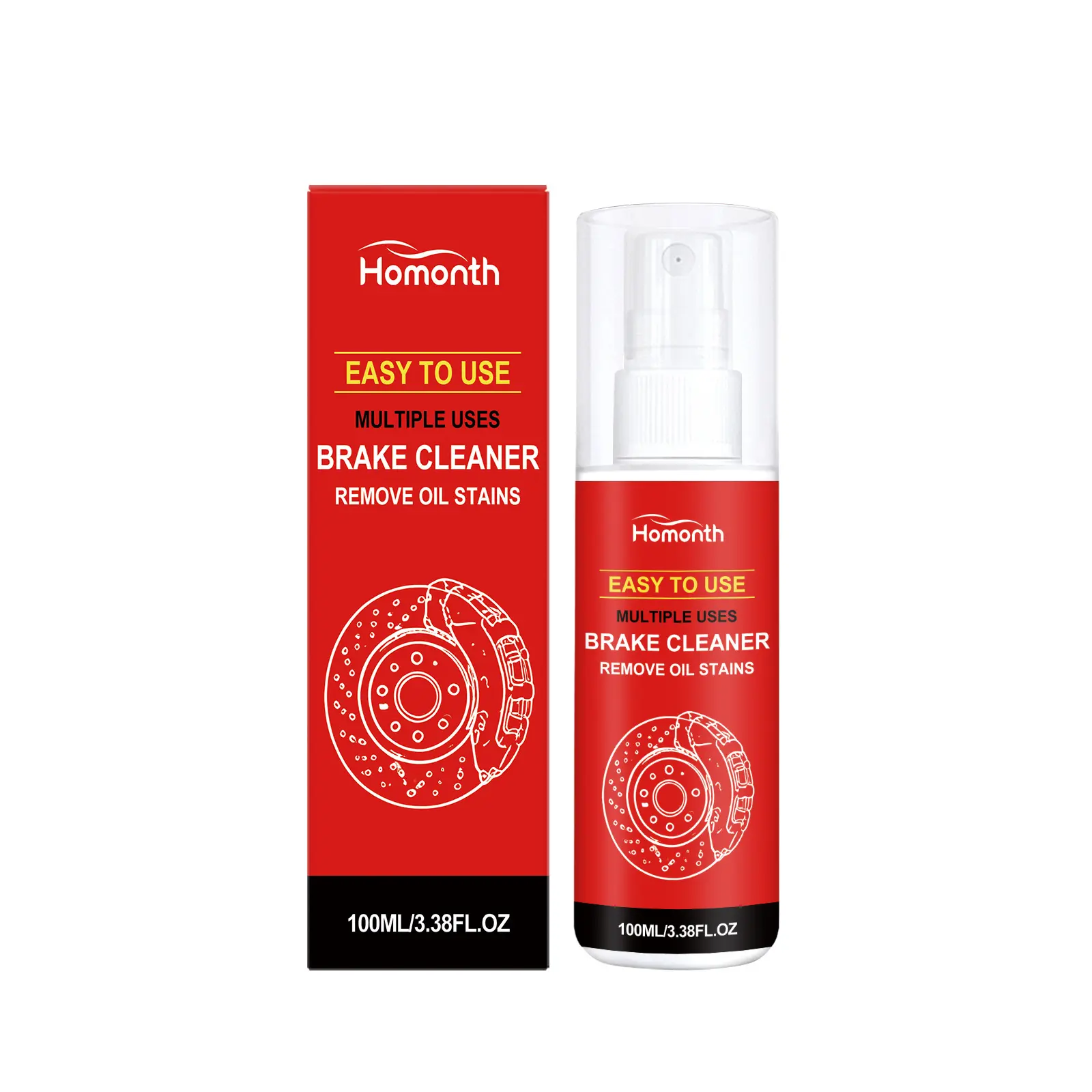 HOMONTH Premium Car Brake Cleaner Spray - Gentle Formula Brake Disc Degreaser & Dust Remover