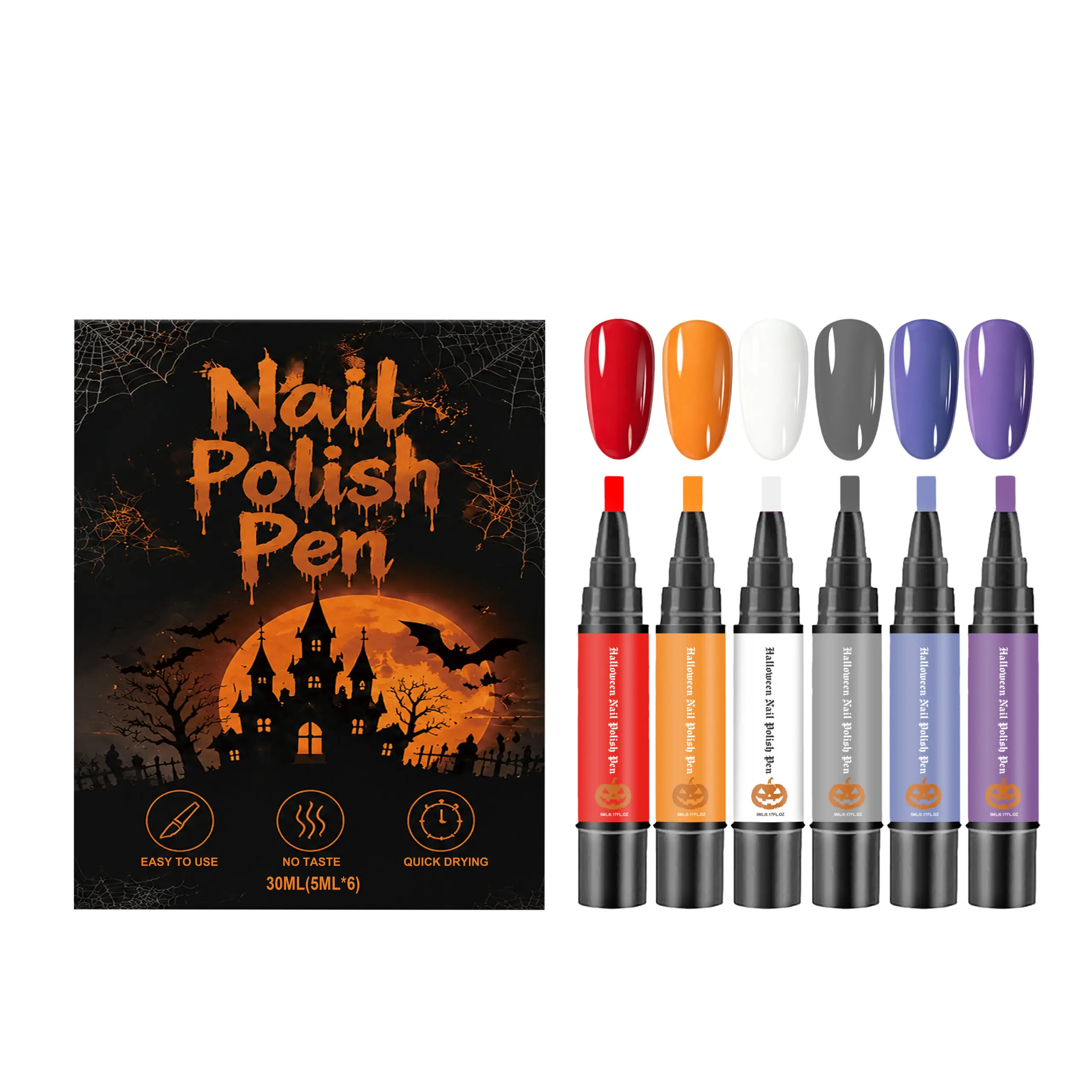 6-Piece Nail Polish Pen Set – Precision DIY Nail Art & Manicure Pens