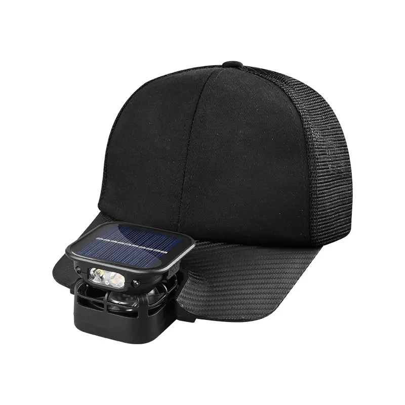 Rechargeable Solar Cap-Mounted Headlamp – Hands-Free 5W LED Clip-On Hat Light with Long-Lasting 1200mAh Battery