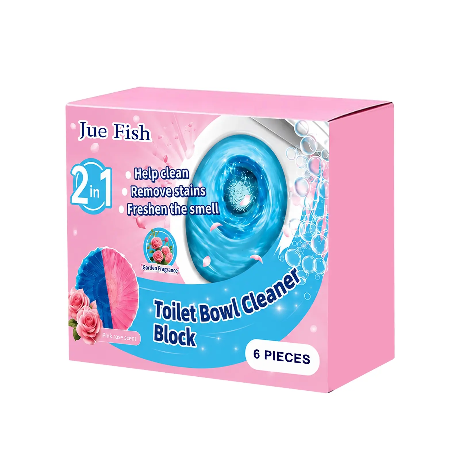 Automatic Toilet Bowl Cleaner Tablets (6-Pack) – Powerful Deodorizing & Stain-Removing Cleaning Blocks with Fresh Mint Scent