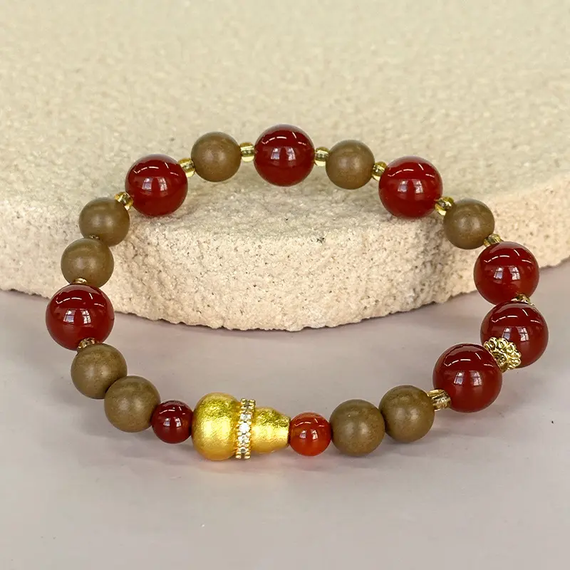 Luxury Natural Agarwood Incense Bead Bracelet - Vintage Unisex Style with Osmanthus & Jasmine Fragrance