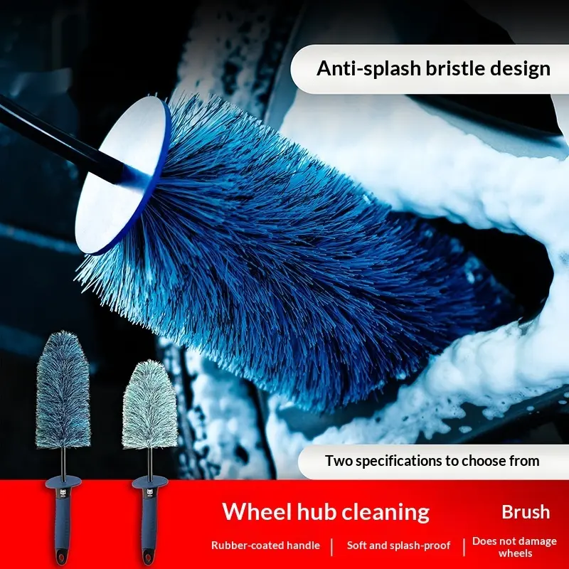 Ultra-Soft Bristle Car Wheel & Rim Cleaning Brush – Scratch-Free Tapered Auto Detailing Tool