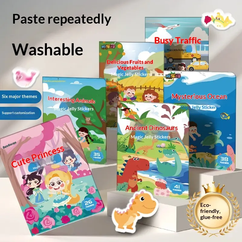 Reusable Jelly Sticker Book for Kids – Educational Scene-Based Quiet Activity Book for Toddlers
