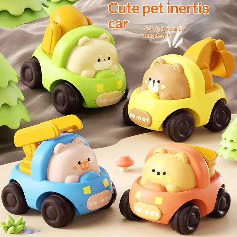 Cute Animal Inertia Toy Cars for Toddlers (0-3 Years) – Friction Powered Push & Go Vehicles