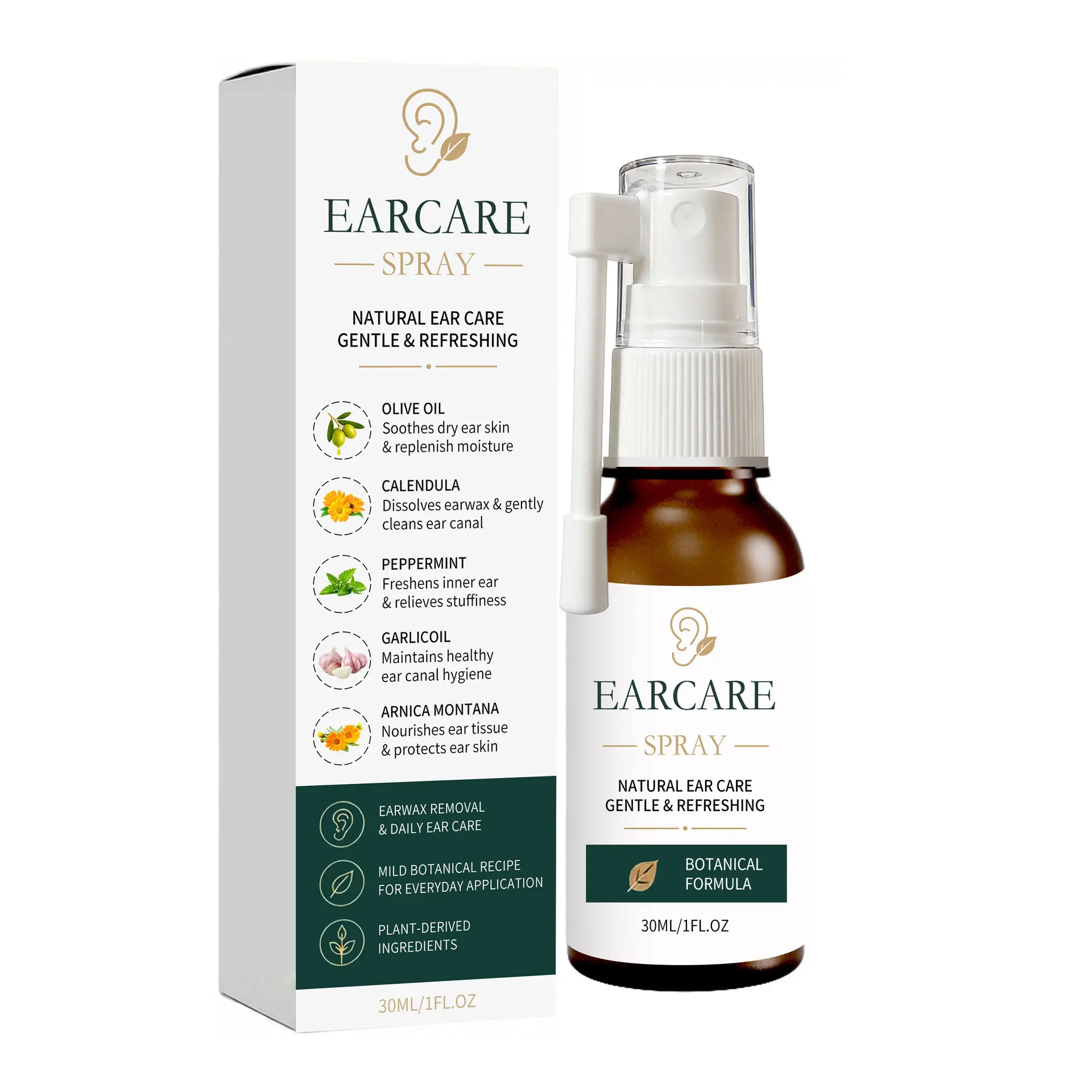 Gentle Ear Cleaning Spray - Natural Herbal Earwax Removal & Soothing Care Formula