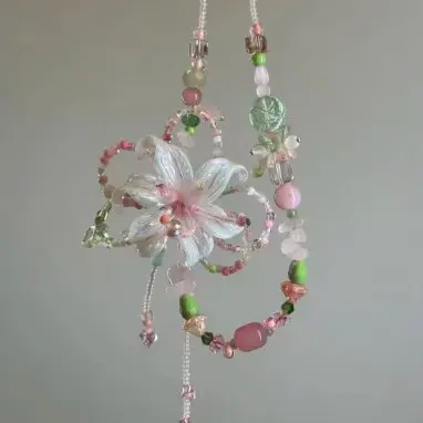 Summer Garden Double-Layer Beaded Floral Necklace - Vibrant Korean Style Dopamine Choker