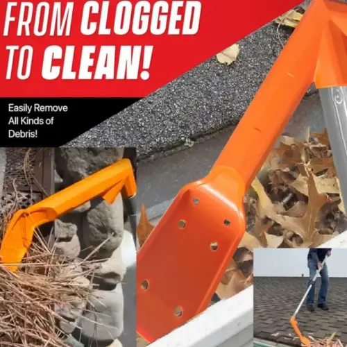 All-in-One Gutter and Garden Drainage Cleaning Kit - Telescopic Extension Pole with Leaf Removal Attachments