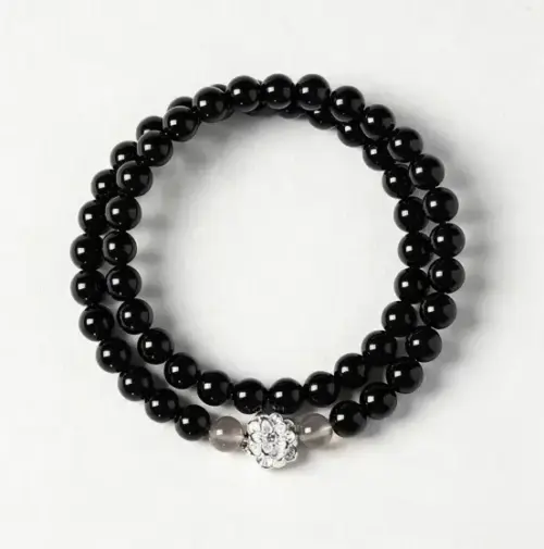 Neo-Chinese Natural Black Obsidian Beaded Bracelet - Handcrafted Spiritual Energy & Protection Jewelry (6mm)