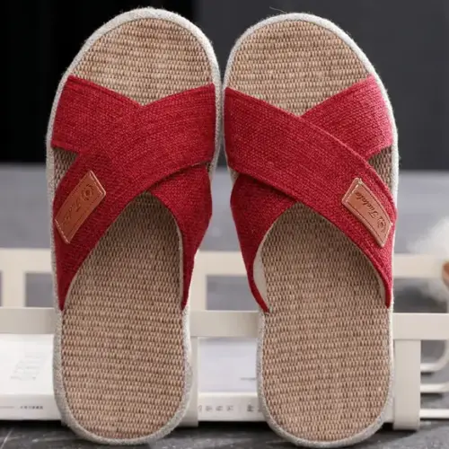 Minimalist Breathable Indoor House Slippers – Non-Slip TPR Sole Casual Loungewear Shoes