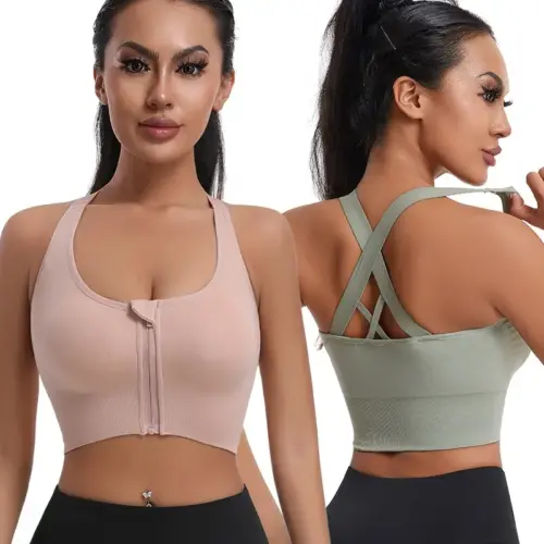 High-Impact Women's Seamless Sports Bra - Breathable Full Coverage Running & Fitness Bra