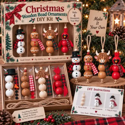 Festive Christmas DIY Craft Kit – Hand-Crochet Cartoon Holiday Decor