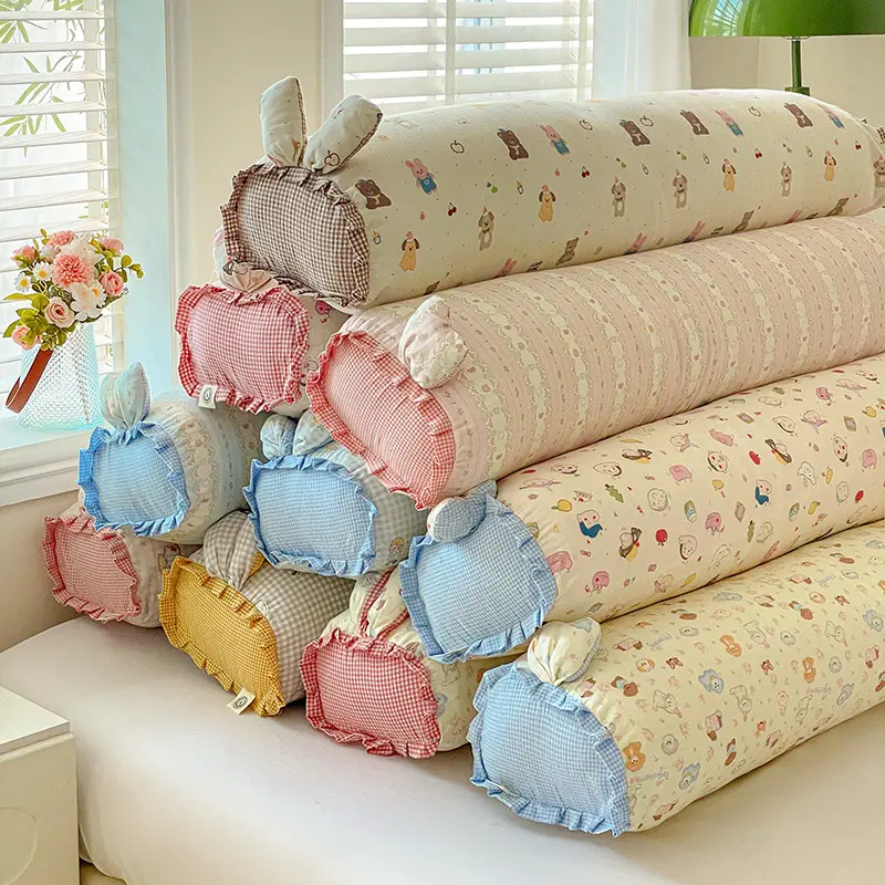 Ergonomic Long Body Pillow with Cute Bunny Ears - Soft Leg Support & Side Sleeper Pillow (25x80cm)