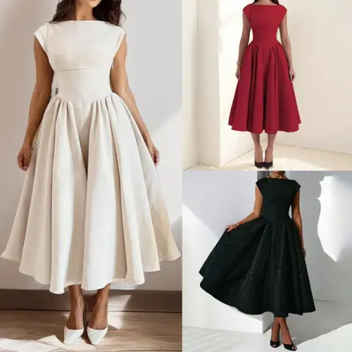 French Elegance Backless Slim-Fit Summer Dress - Sophisticated Solid Color Evening Dress