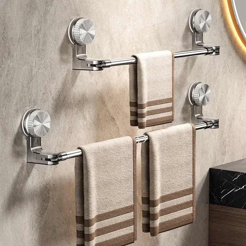 Adjustable Retractable Bathroom Storage Rack – No-Drill Suction Cup Floating Shelf