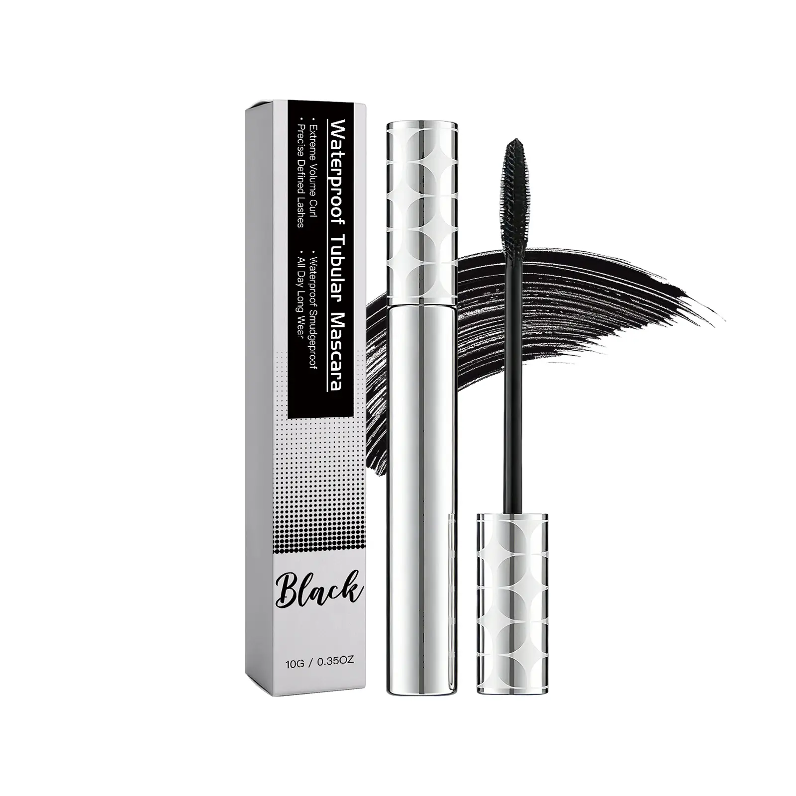 Waterproof 3D Fiber Lengthening & Curling Mascara - Smudge-Proof Volumizing Black Lash Enhancer (10g)
