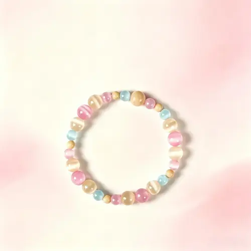 Icy Clear Cat's Eye Crystal Beaded Bracelet – Spiritual Energy Jewelry for Women