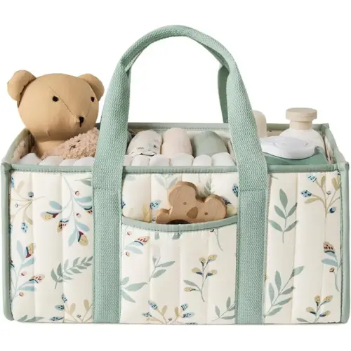 Large Capacity Portable Mommy Diaper Bag – Lightweight Cotton Baby Tote & Nursery Storage Organizer