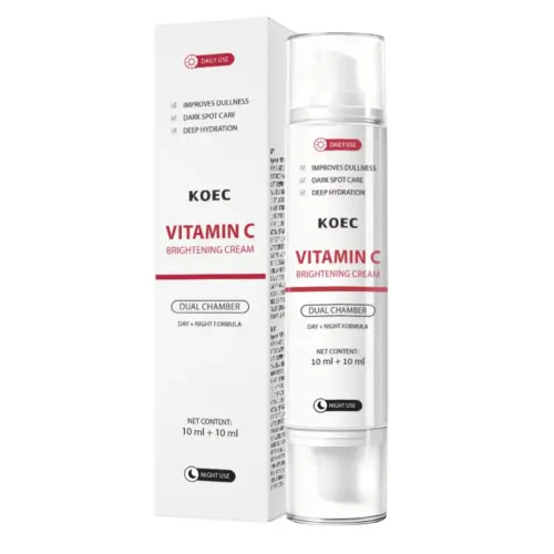 KOEC Vitamin C Day and Night Facial Cream – 24-Hour Hydrating & Brightening Daily Moisturizer (10g)